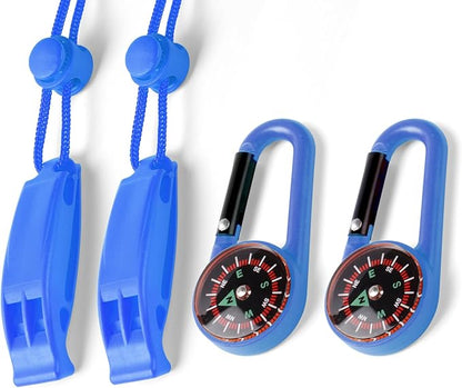 2-Pack Whistle Emergency Safety with Lanyards - High Decibel Survival Whistle for Life Jackets, Boating, Kayaking, Hiking, Hunting & Rescue