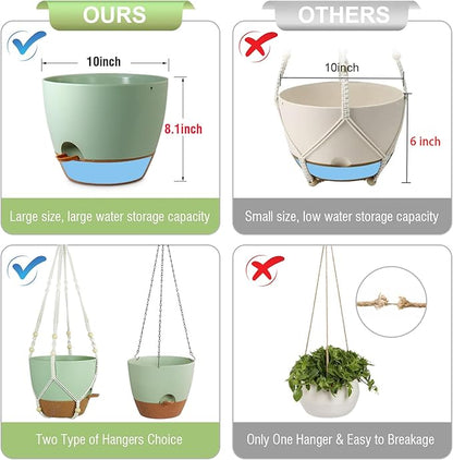 10 inch Self Watering Hanging Planters