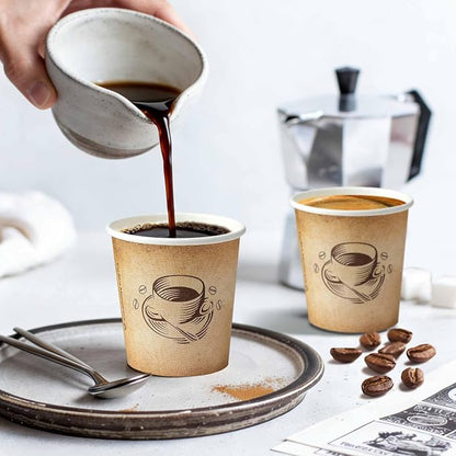 Clawsoff 300 Pack 6 oz Small Coffee Cups Disposable Paper Espresso Cups |