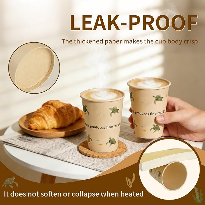 12 OZ 25 Pack Disposable Cups Paper Coffee Cups