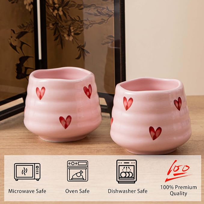 4pcs Japanese Tea Cup Set – Mini Size Cup 5OZ Ceramic Matcha Cup, Handless