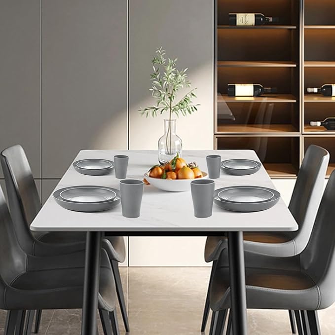 32pcs Wheat Straw Dinnerware Sets, Unbreakable Dinnerware Sets