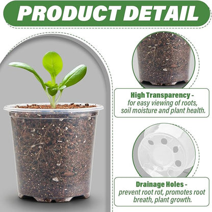3.5" Clear Seeding Pots 100-Pack Round