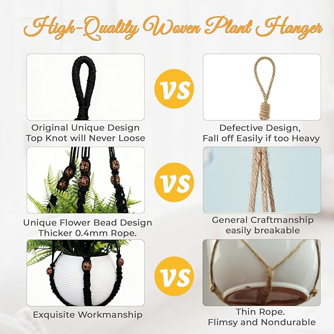 35 Inch Macrame Plant Hanger, Large