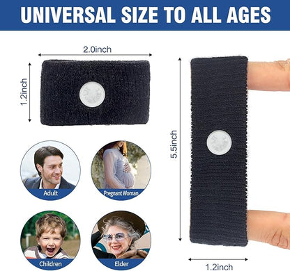 Motion Sickness Bands Anti Nausea Wristband for Adult and Kids Morning Sickness Relief for Pregnant Women Acupressure Nausea Relief for Car, Sea, Air Sickness - 2 Pairs Grey, Black
