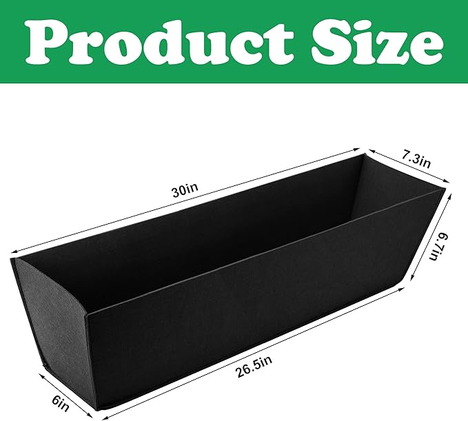 Adnee 2 Pcs 30 Inch Fabric Plant Window Box Liners-Rectangular Non-Woven