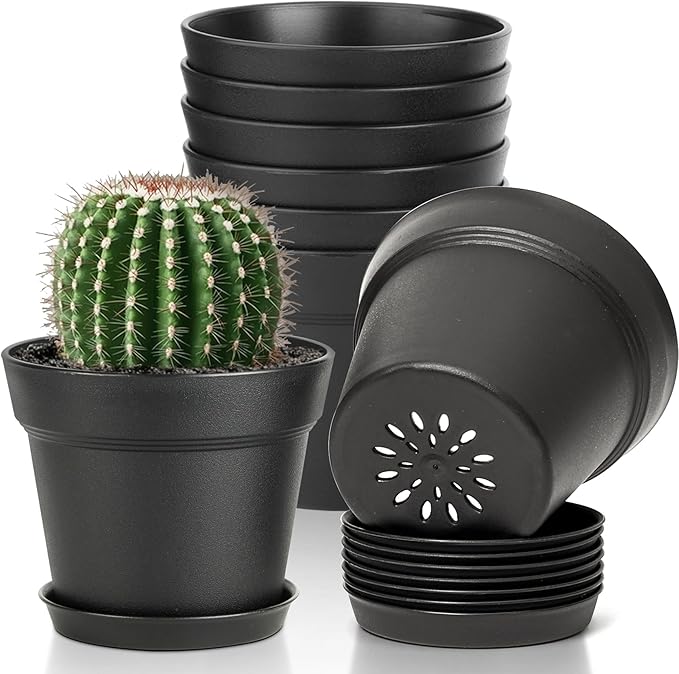 T4U 4 Inch Plant Pots 8-Pack, Small Flower Pots