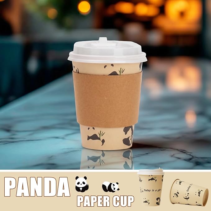 25 Pack 12 oz Disposable Cups Paper Coffee Cups