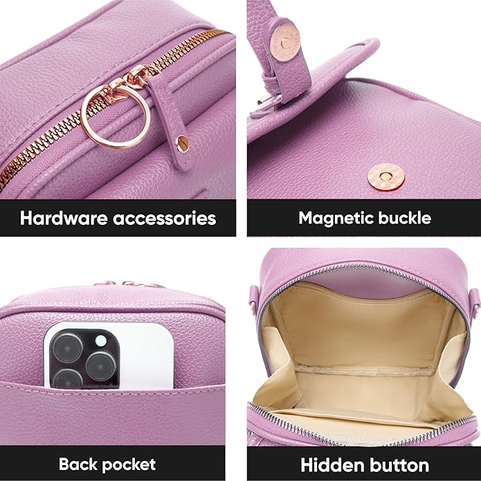 1060 Leather Crossbody Bags for Women Anti-Theft Vegan Purse with Card Slots, Travel Shoulder Bag, Waterproof Crossbody Purse