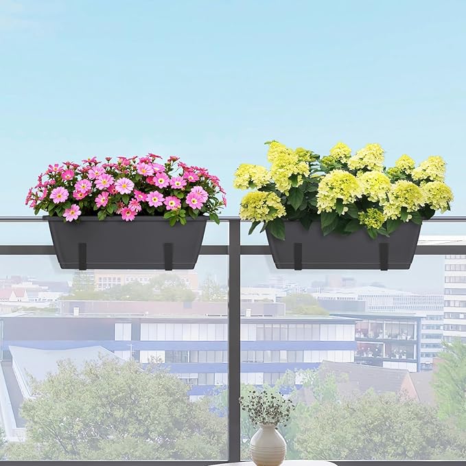 CADUKE Railing Planter Boxes 6 PCS, Planter Boxes