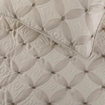 The HomeCentric King Queen Twin Ivory Bed Runner with Decorative Throw Pillow Cover, Full Size 68"x18" Bed Runner with Pillow Cover, Linen Quilted & Embroidery, Modern Contemporary - Tender Love