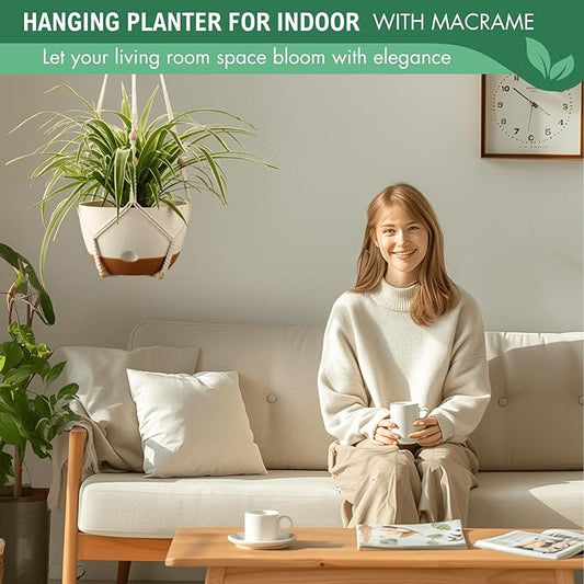 10 Inch Hanging Planters for Indoor Plants, Outdoor Hanging Plant Pot