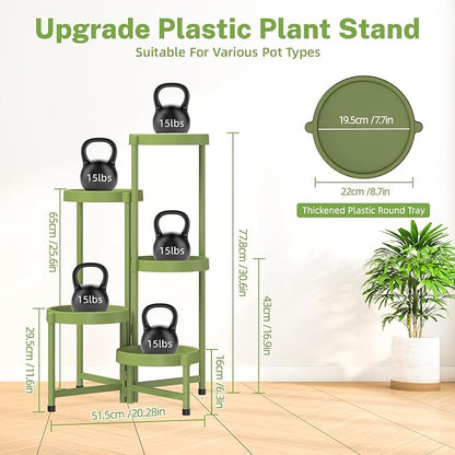 iDavosic.ly 5 Tier Folding Plant Stand Indoor Outdoor