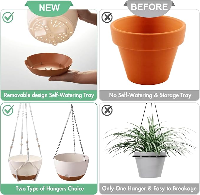 montresor Set of 2-8 Inch Hanging Planters