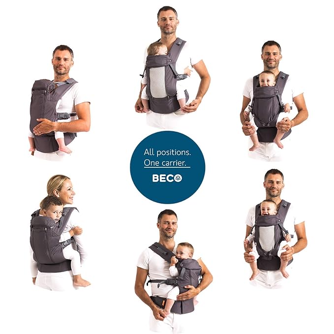 Beco 8 Baby Carrier from Newborn to Toddler (7-45lbs) - All in 1 Hybrid Front, Hip and Backpack Style Carrier with Breathable, Cooling Mesh - Camo
