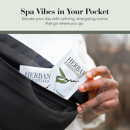Herban Essentials - Eucalyptus Wipes & Towelettes - Essential Oil Wipes for Hands & Body - Travel Size Essentials and Toiletries - Natural, Individually Wrapped, Disposable & Moist Refresh (20 count)