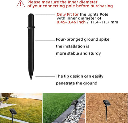 10 Pack Solar Light Stakes Replacement, ABS Reinforced Ground Spikes, Solar