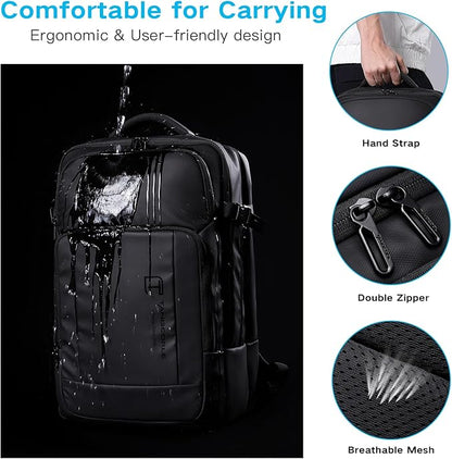 Travel Backpack for Men, 17.3 Inches Business Laptop Backpack Water-Resistant Carry on Airline Approved 18x14x8 Luggage Backpack with USB Charger Port
