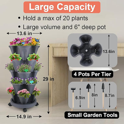 DUNCHATY Stackable Planter, Vertical Strawberry Planter
