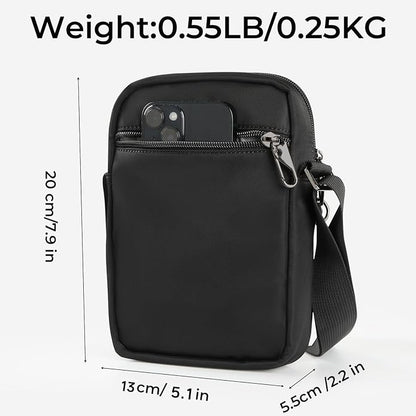 BROADREAM Small Crossbody Bag Men Women, Anti-Theft Crossbody Sling bags - Mini Shoulder Travel Bag for Hiking Sports