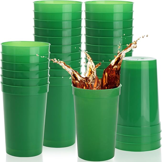 Fasmov 30 Pack 16 oz. Plastic Cups Plastic Tumblers Blank Reusable Drink