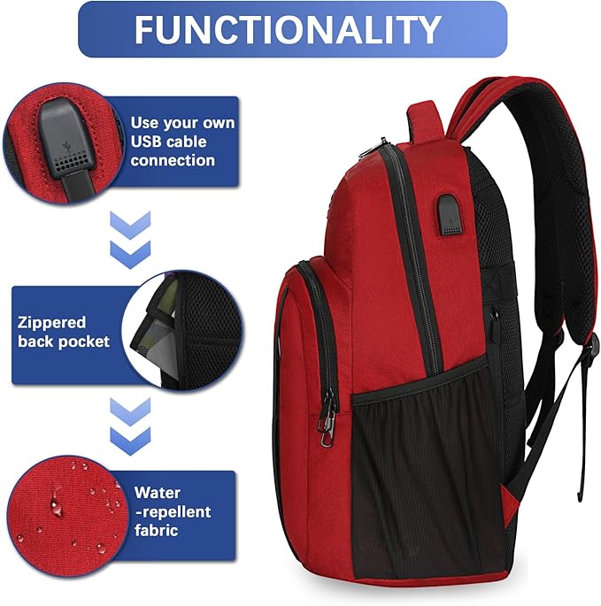 LARIPOP Extra Large Backpack,17.3 Inch Business Laptop backpack for Men Women with USB Charging Port,Water-Resistant Laptopack Weekender Daypack for Work College Computer