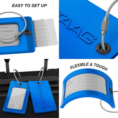Luggage Tags Business Card Holder by TUFFTAAG - Durable Travel ID Bag Tag, Secure & Flexible, Perfect for Suitcases, Backpacks, and Carry-Ons, Easy Identification