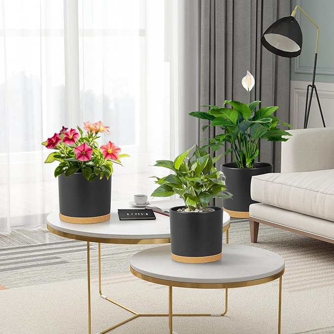 8/7/6 inch Flower Pots, 3 Pack Cylinder Plant Pots