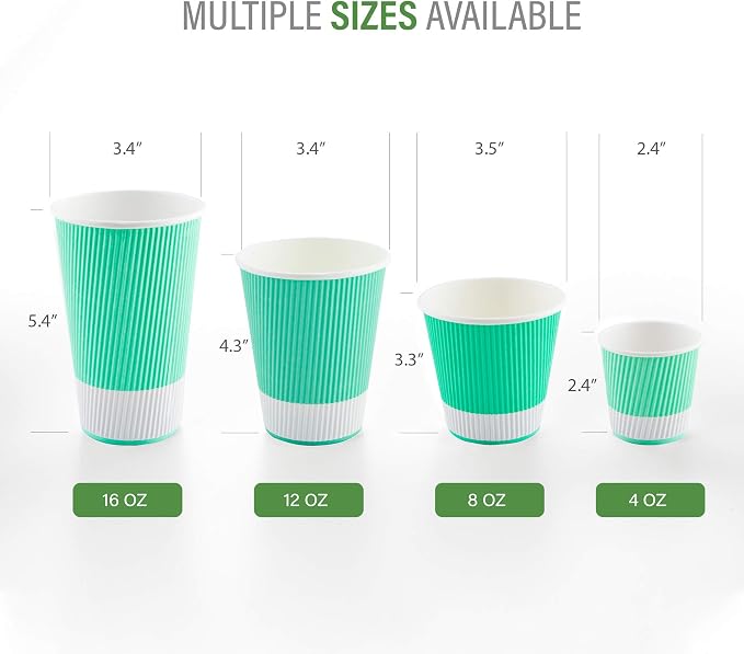 Restaurantware 8 Ounce Double Wall Disposable Coffee Cups, 500 Insulated Light