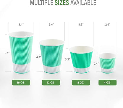 Restaurantware 8 Ounce Double Wall Disposable Coffee Cups, 500 Insulated Light