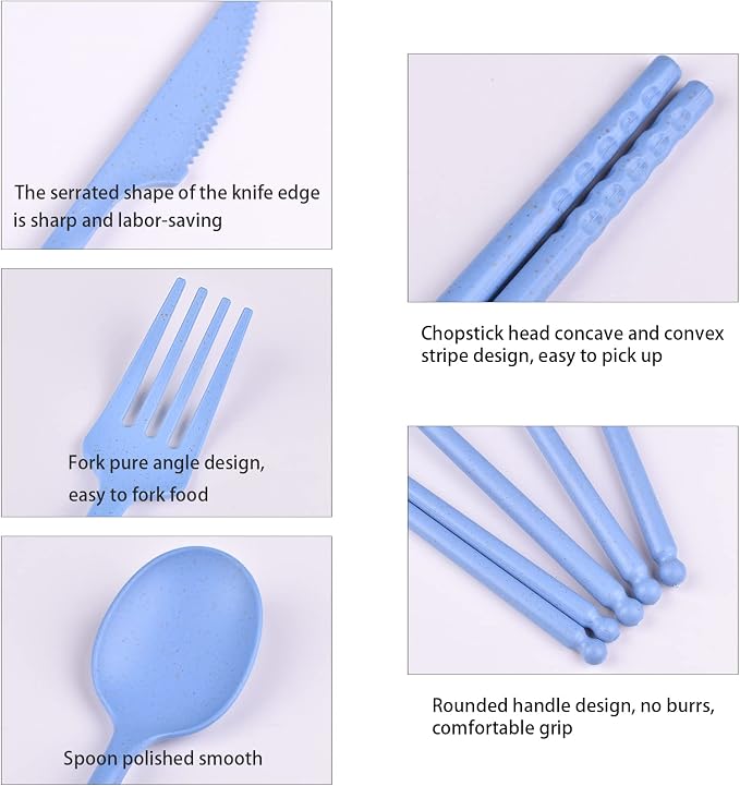 Camping Utensil Set, Reusable Utensils Set
