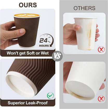 12 oz Insulated Disposable Paper Coffee Cups