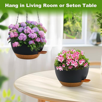 10 inch Hanging Planters for Indoor Plants, 3 Pack Self-Watering Hanging