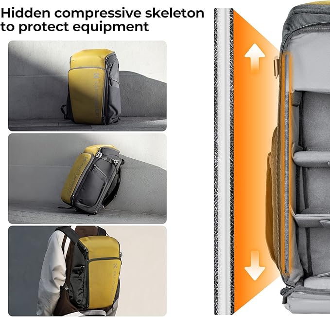 K&F CONCEPT Professional Camera bags for photographers 25L Large Capacity Camera Case Waterproof Photography Camera Backpack for Dslr Cameras