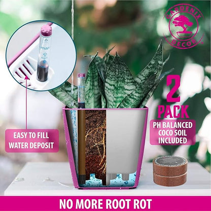 GARDENIX DECOR 5" Self Watering pots
