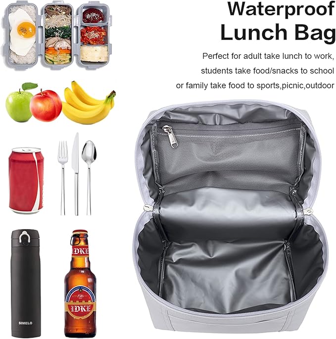 NOL Natural Organic Lifestyle Insulated Lunch Bags for Women Cooler Bag Lightweight Nylon Waterproof Lunch Box For Work