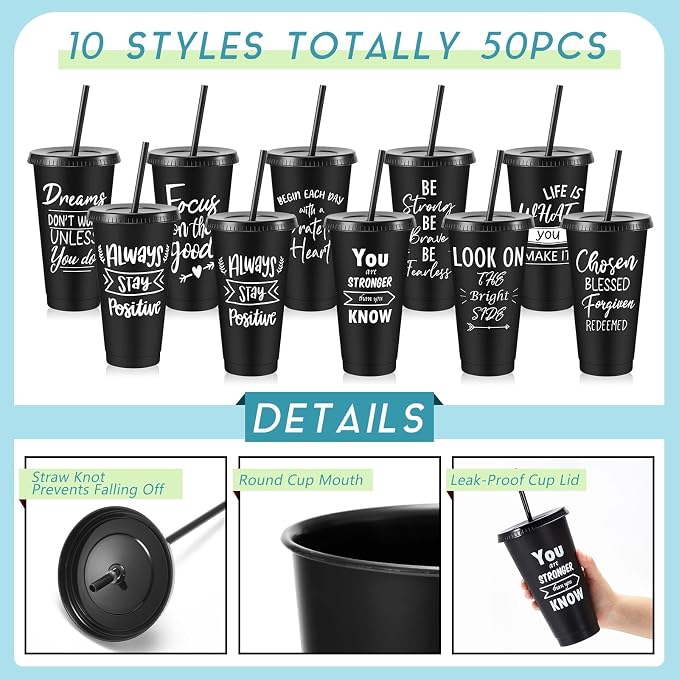 Uiifan 50 Pcs Inspirational Cups Bulk