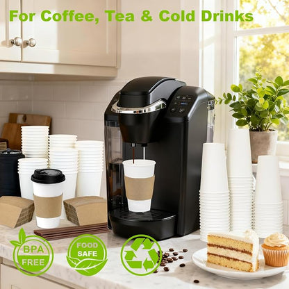 100 Pack 16 oz Disposable Coffee Cups