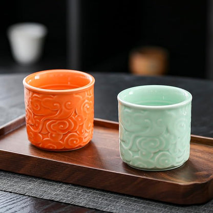Ceramic Espresso Cups Set of 2-3oz Demitasse Cups