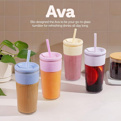 Ello Ava 18oz Glass Tumbler