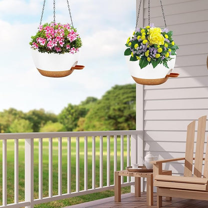 10 inch Hanging Planters for Indoor Plants, 3 Pack Self-Watering Hanging