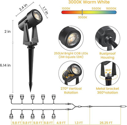 Svater Landscape Lighting Low Voltage, 10 Pack Outdoor Spotlights