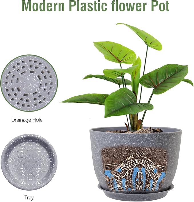 Plant Pots 12 inch, Plastic Planters
