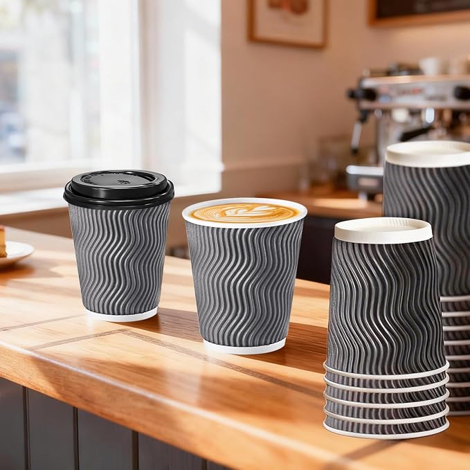 BYSNOW 100 Pack 8 oz Paper Coffee Cups