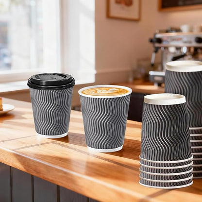 BYSNOW 100 Pack 8 oz Paper Coffee Cups