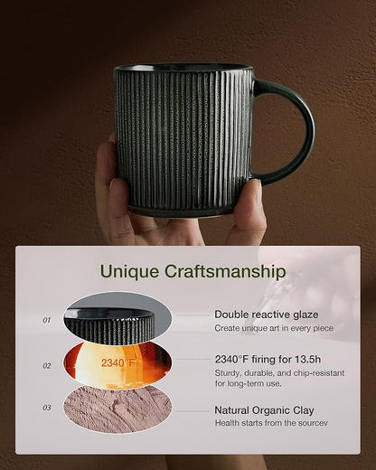 famiware Coffee Mug Set for 8, Star 12 oz Catering Mugs Cup Set