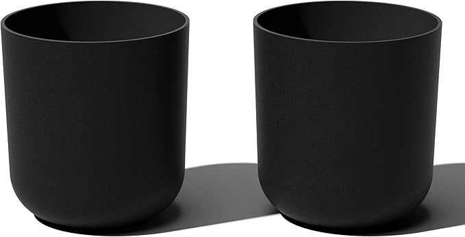 Veradek Round Black Plastic Planter Pots