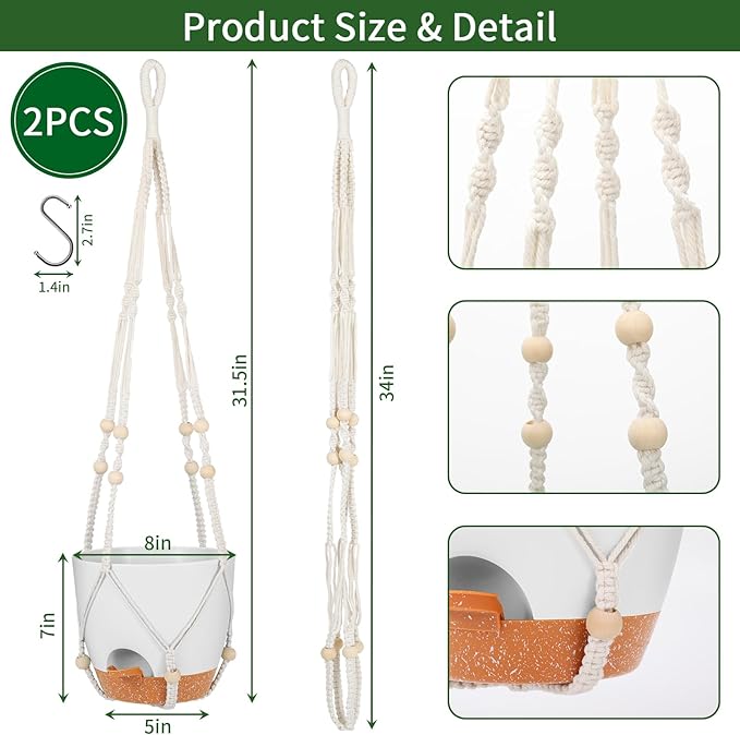 GARDIFE 8 Inch Hanging Planters