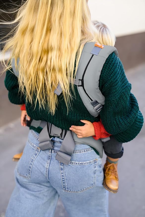 Beco Baby Carrier Toddler Carrier with Extra Wide Seat, 100% Cotton Toddler Carrying Backpack Style and Front-Carry, Lightweight & Breathable Child Carrier, 20-60 lbs (Grey)