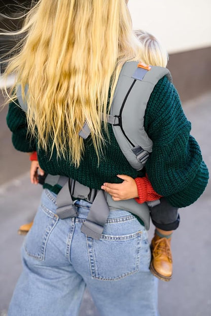 Beco Baby Carrier Toddler Carrier with Extra Wide Seat, 100% Cotton Toddler Carrying Backpack Style and Front-Carry, Lightweight & Breathable Child Carrier, 20-60 lbs (Grey)
